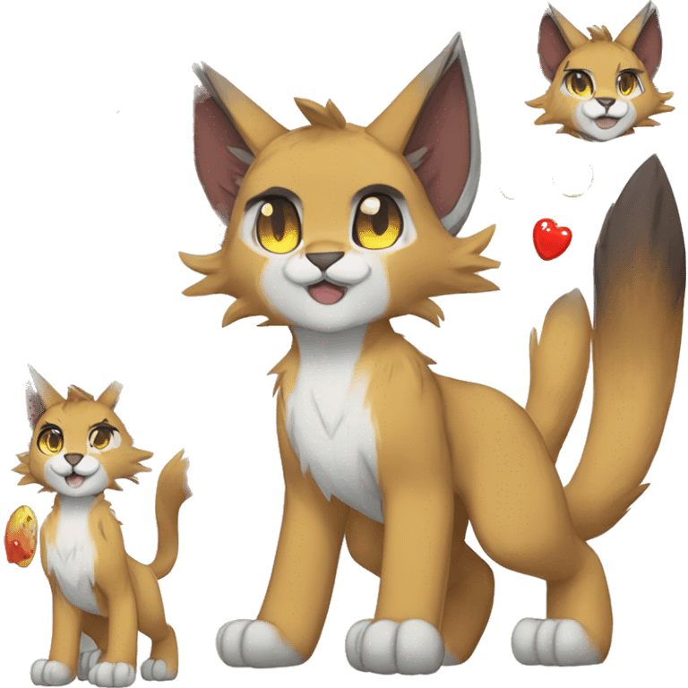 Anthropomorphic Furry-Sona-Fakemon Lynx-Caracal Full Body emoji