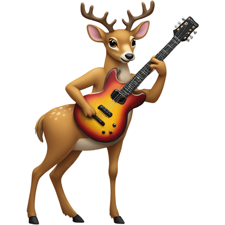 Deer playing electric guitar emoji