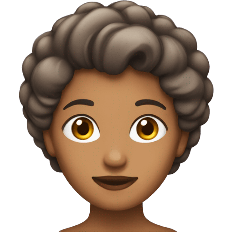 Mujer de pelo marrón enamorada emoji