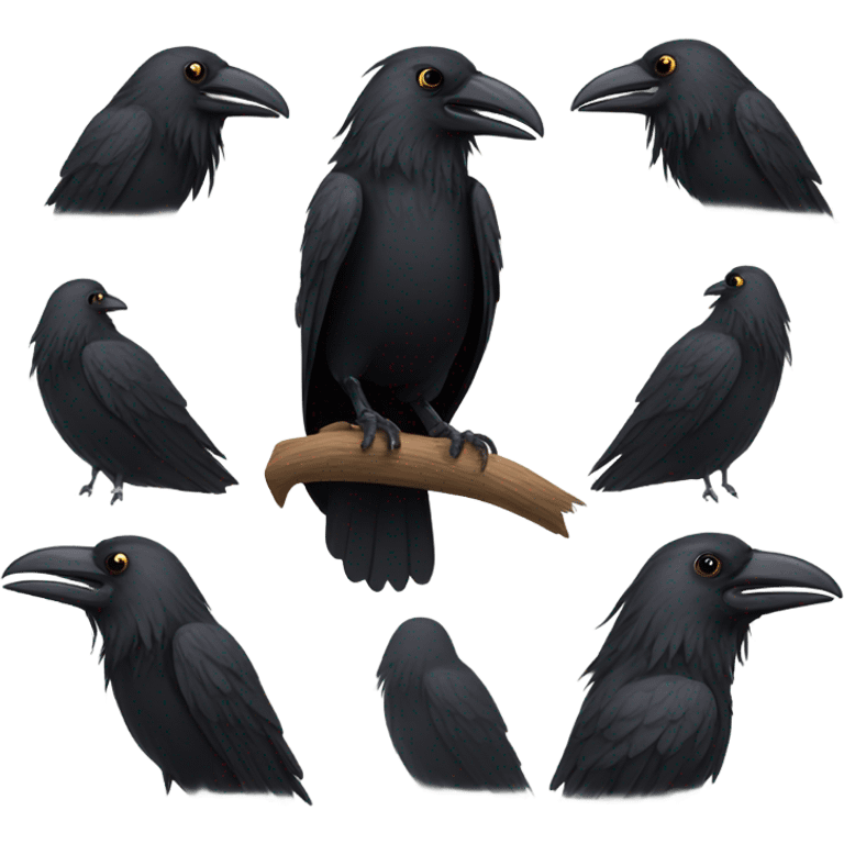 Crow with a mullet  emoji