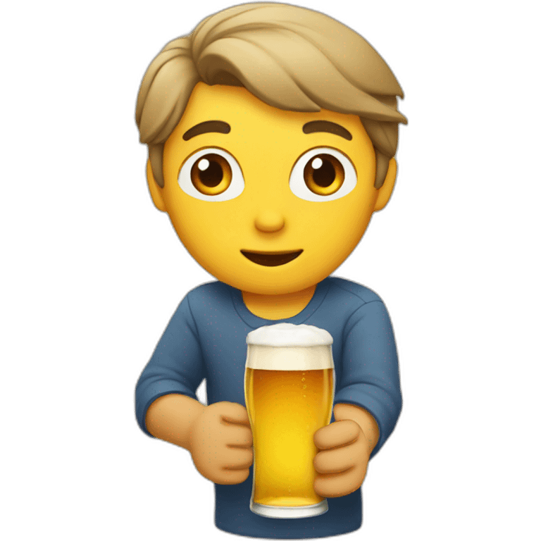 Line drinking a beer emoji