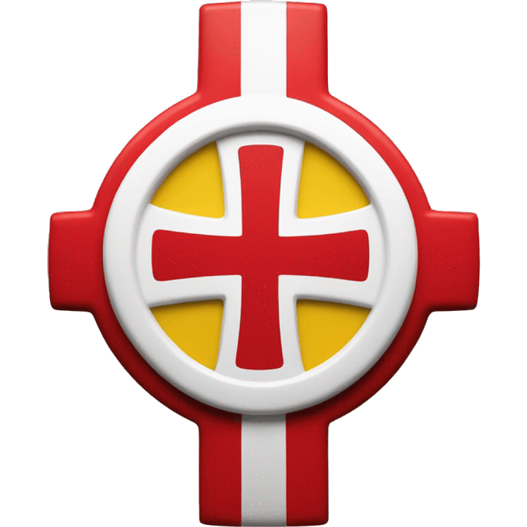 Change the color of the cross in the Danish flagg from white to yellow emoji