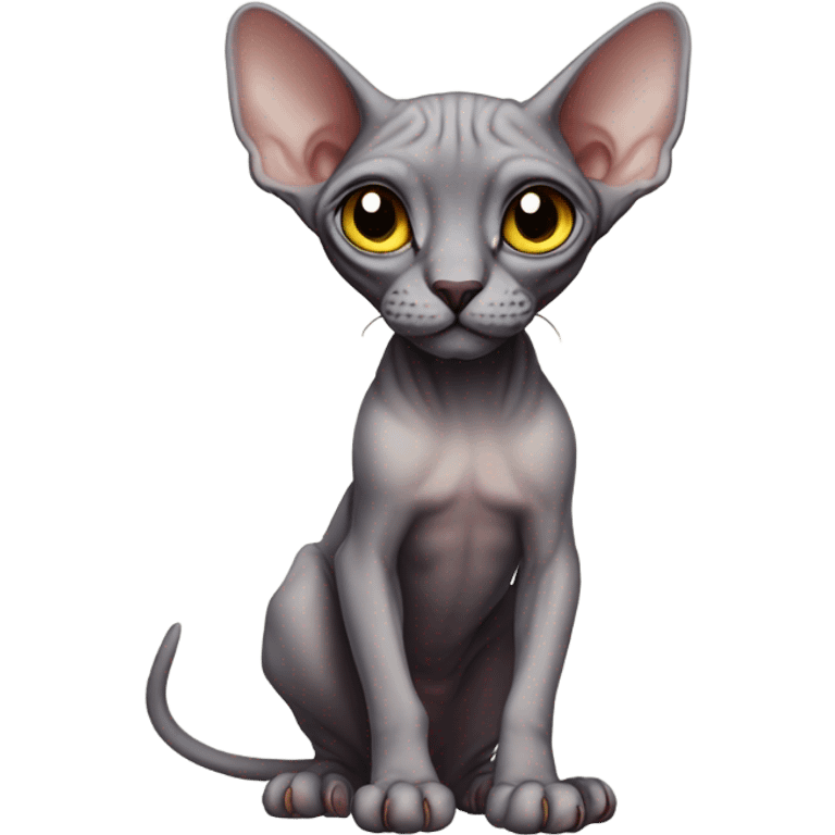 Sphynx Full Body colored eyes emoji