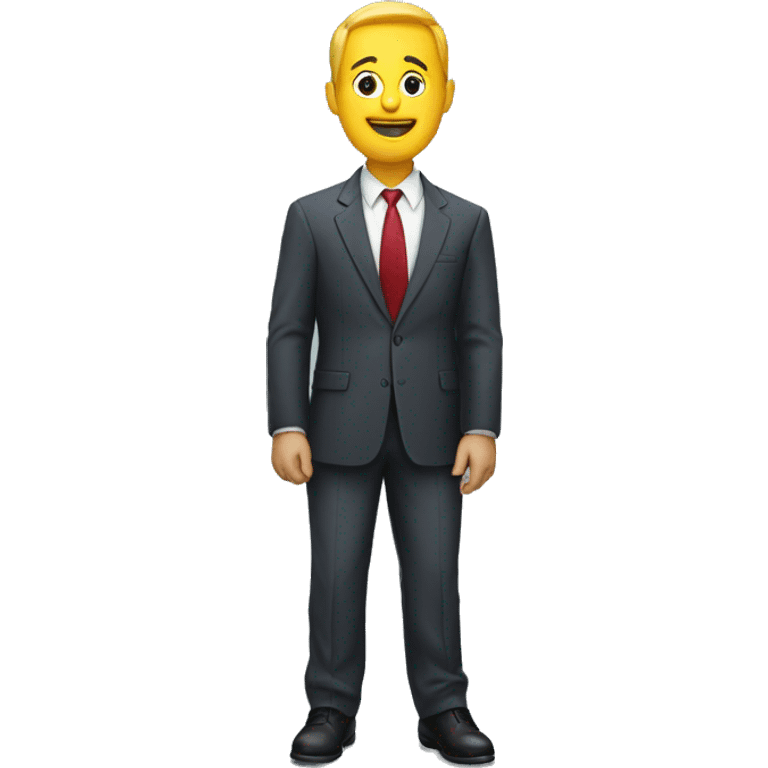 Standing on the word Business emoji