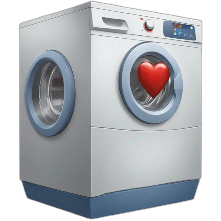 Washing mashin in a red heart emoji