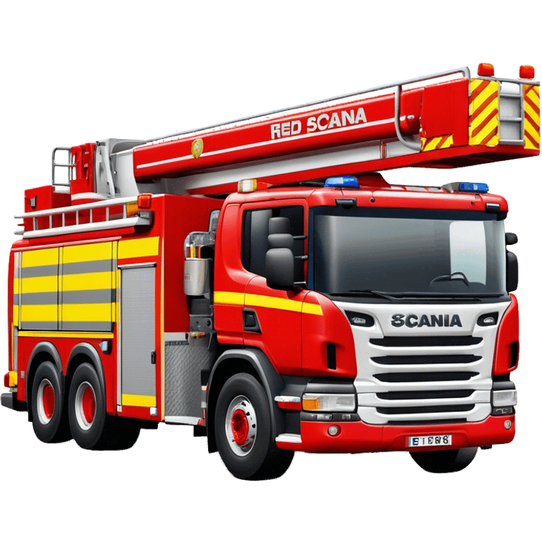 Fire Truck - Scania P320 Fire Truck (Model Year: 2015) (Iconic Colour: Red with white and yellow stripes) emoji