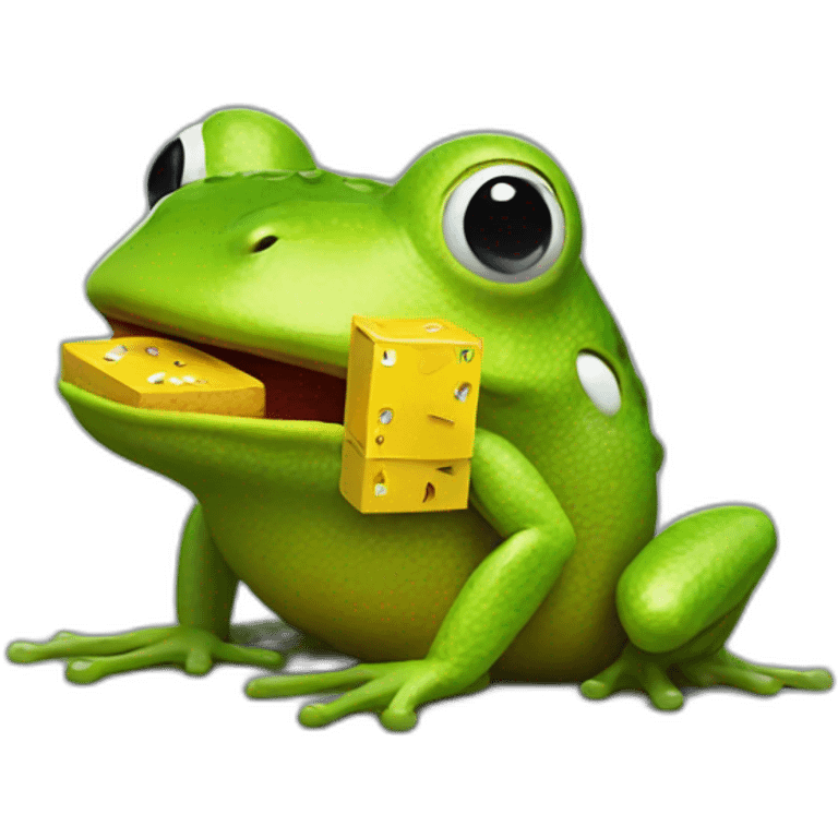 Pac-Man Frog side view eating code blocks emoji