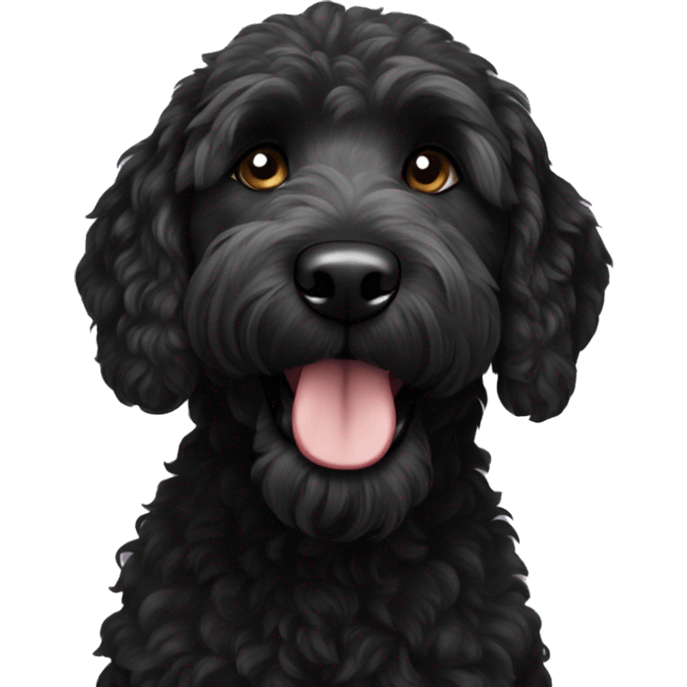 Black goldendoodle emoji