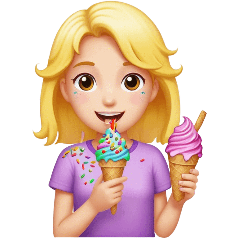 Girl with ice cream  emoji