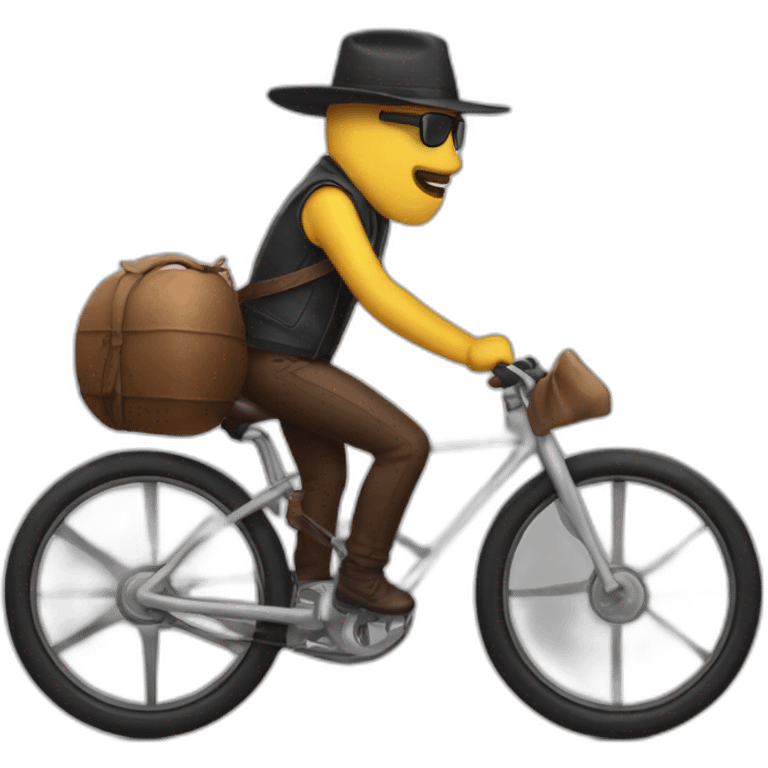 musk-wearing-hat -while-riding-bike emoji