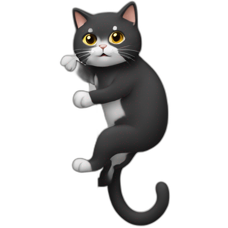 Un chat qui fait de l'escalade emoji