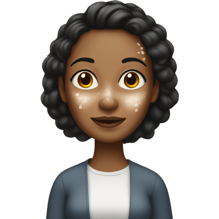 Woman with vitiligo skin condition emoji