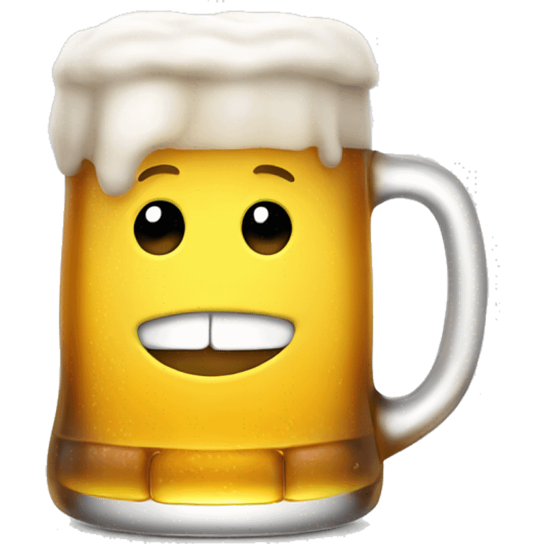 Smiling Mug of beer with muscles  emoji