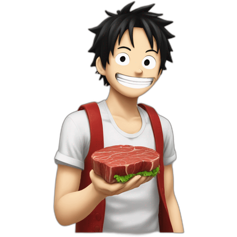 Luffy eat a steak  emoji