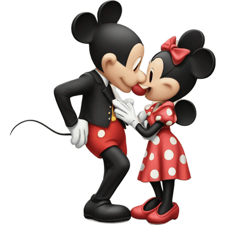 Mickey mouse and minnie mouse kissing emoji