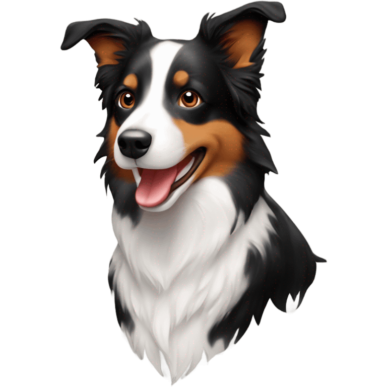 Border collie with red heeler print emoji