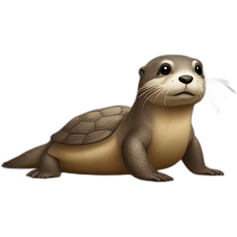 Loutre sur une tortue  emoji