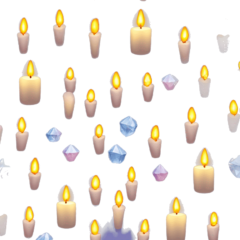 Candles with crystals around it emoji