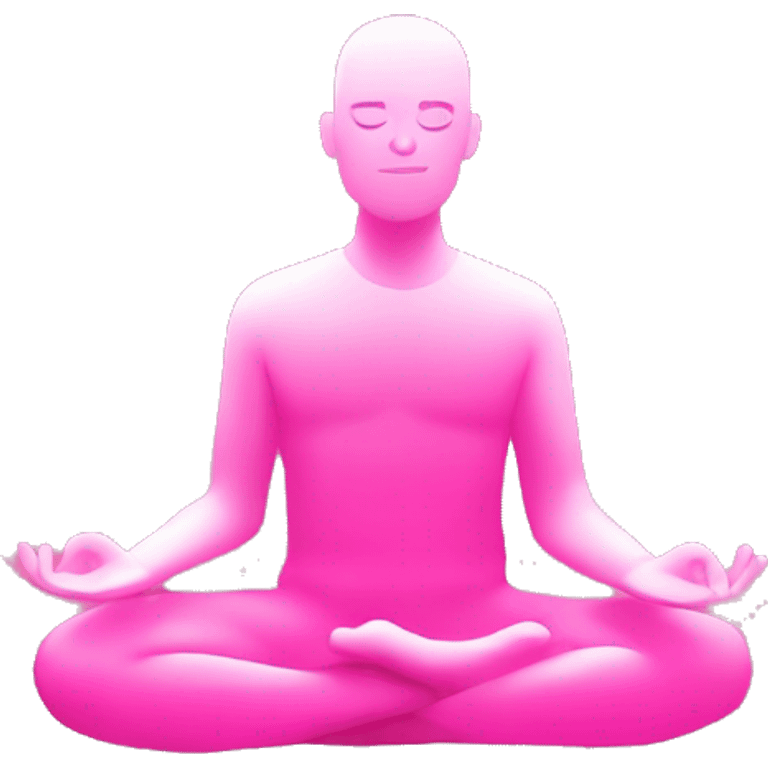 A person who’s sitting in a meditation position, and the pink aura around him. And the person itself pink emoji