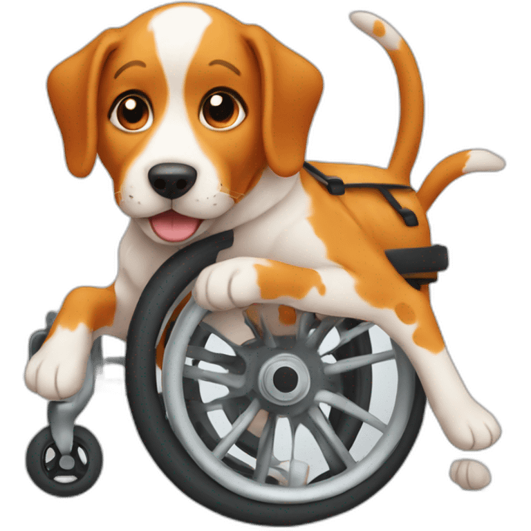 dog with spots in orange wheelchair emoji