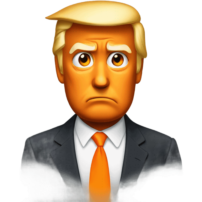 Frowning Donald Trump with orange skin emoji