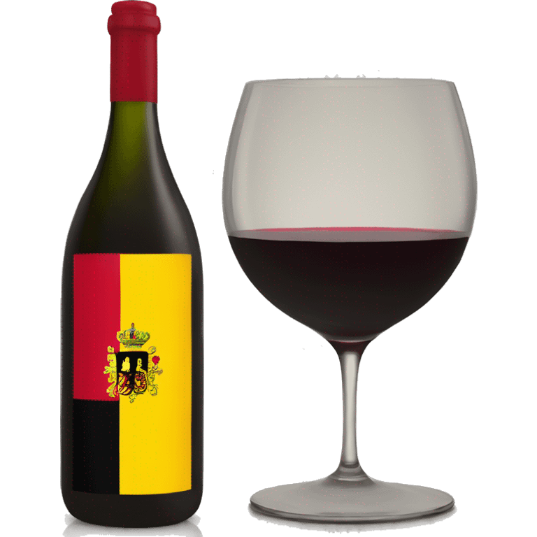 A wine bottle with the Belgium flag on the label emoji