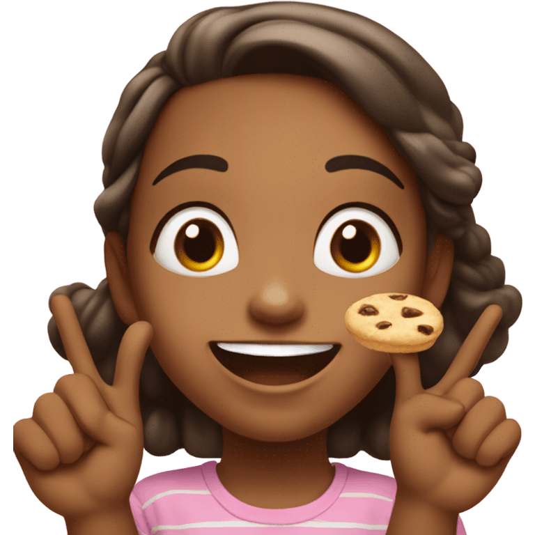 Girl enjoying something delicious and making a gesture  emoji