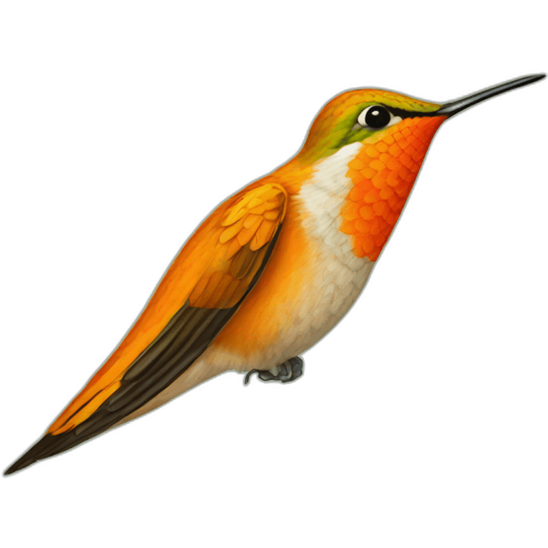 Orange coloured hummingbird emoji