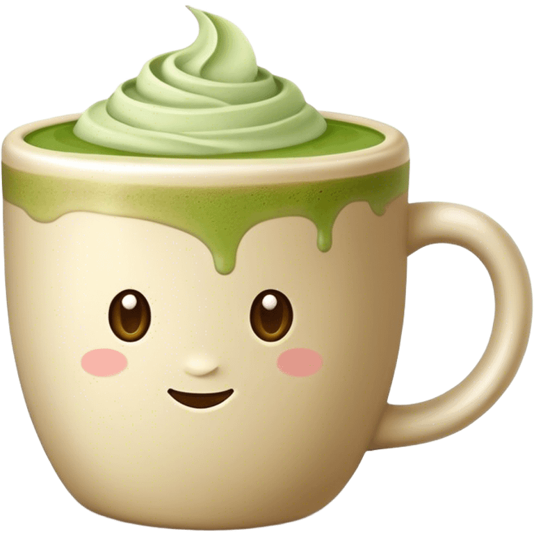 Matcha latte in beige mug emoji