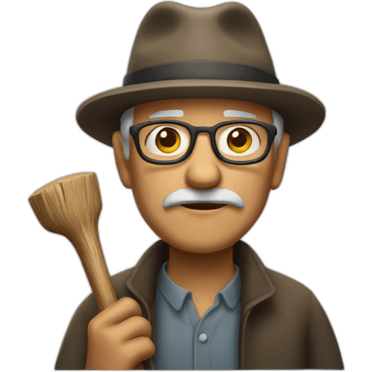 an Oldman with a stick emoji