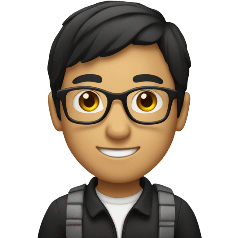 audio technician wearing glasses and black short hair emoji