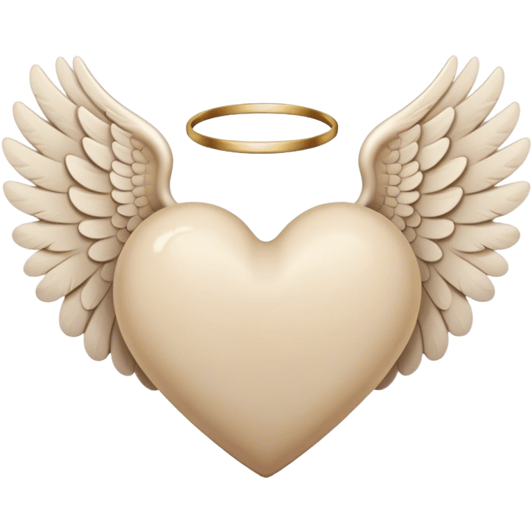 beige heart with angel wings emoji