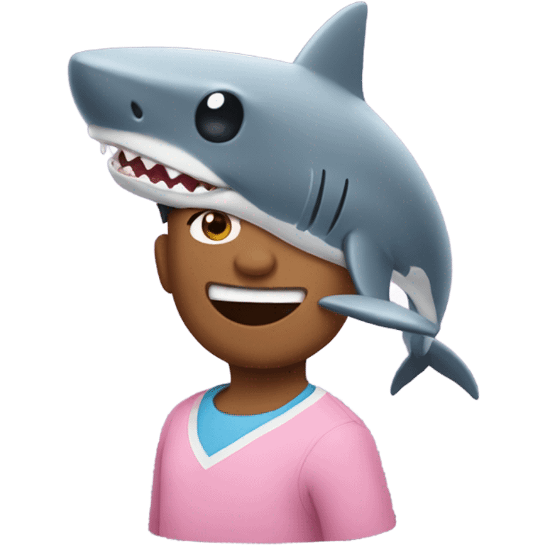 A man wearing baby shark emoji