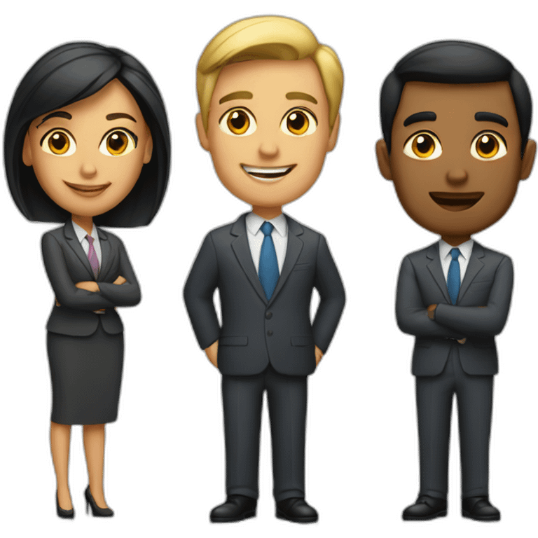 three-business-mans-and-one-business-woman emoji