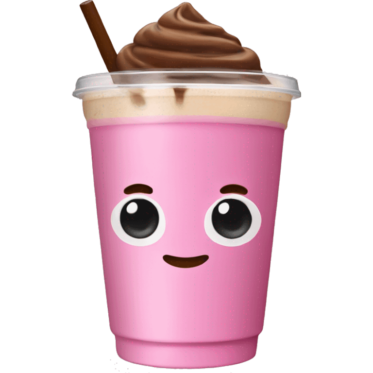 Iced coffee pink emoji