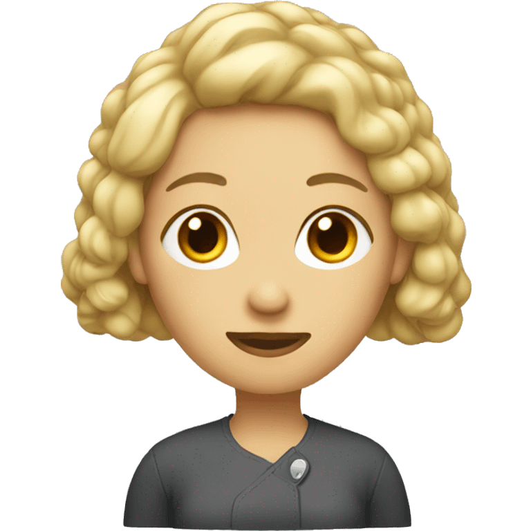 woman with a clip on head emoji