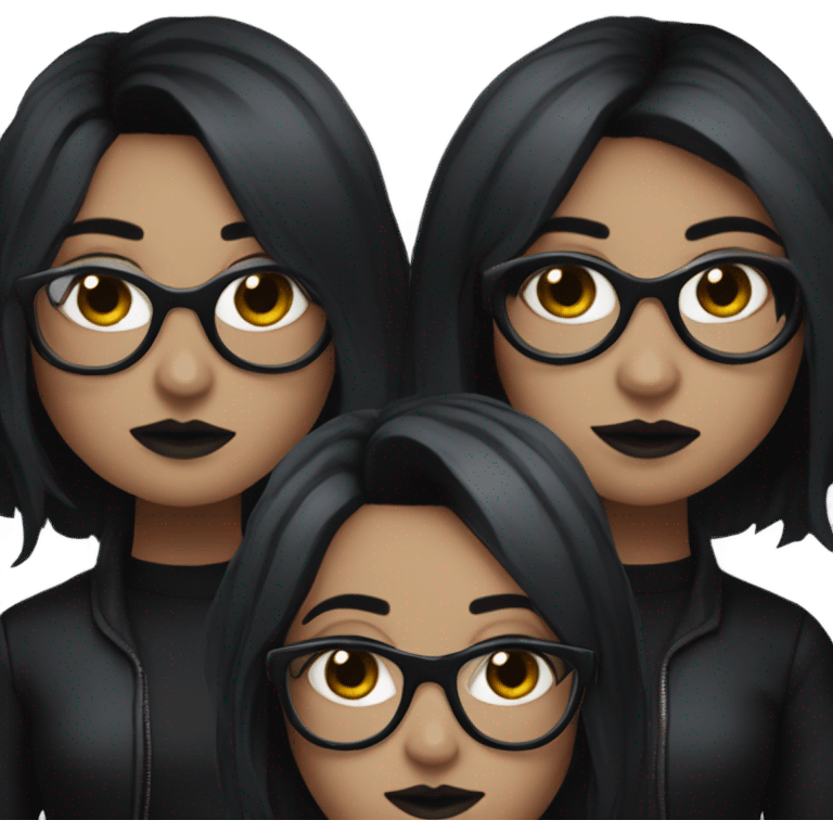 Goth emo mom with glasses emoji