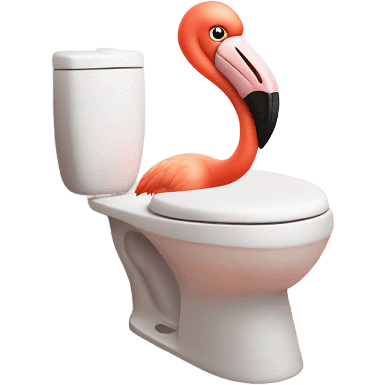 Disgusted Flamingo That’s The color Coral And he’s sitting on the toilet emoji