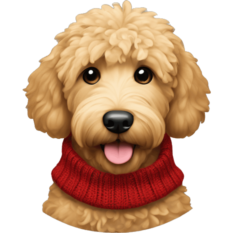 Goldendoodle with sweater emoji