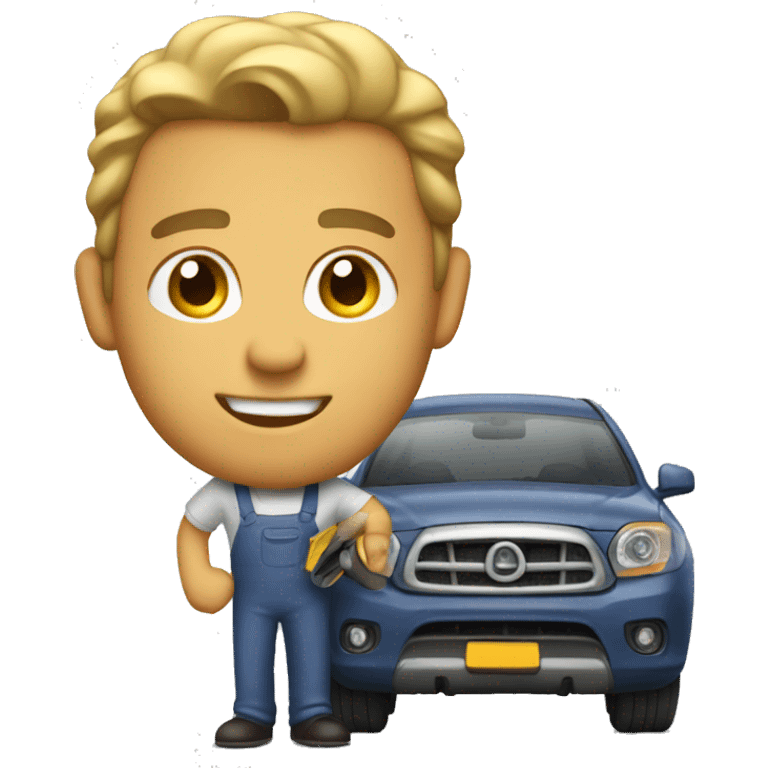 Doug working on car emoji