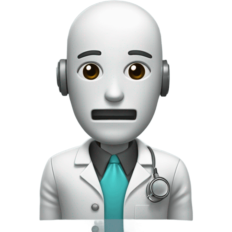 It has a half-robot appearance and a half-doctor appearance. emoji