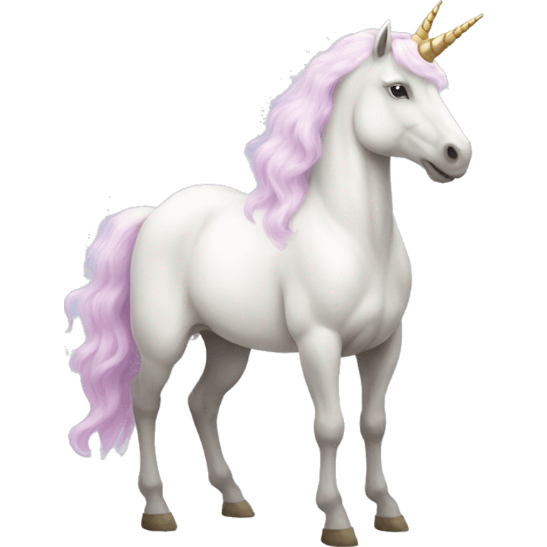 Fullbody White unicorn with pastel color mane  emoji