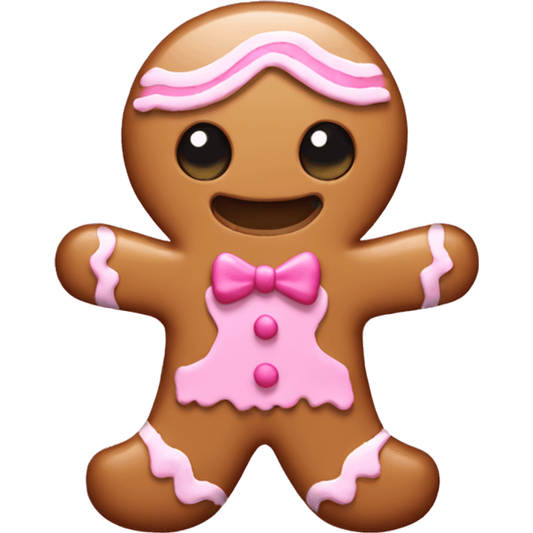 pink gingerbread man  emoji