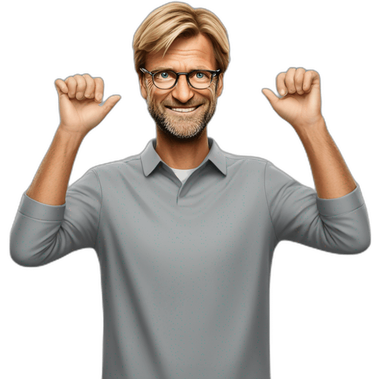 jurgen klopp placing hands under the head emoji