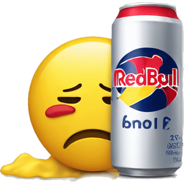 tired yellow emoji with a redbull  emoji