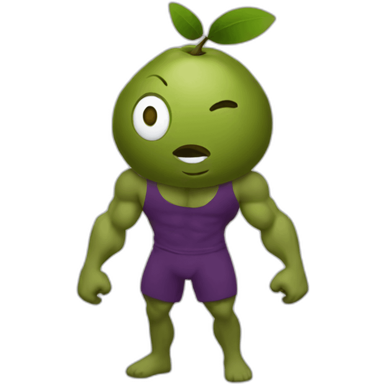 Jacked olive with body emoji