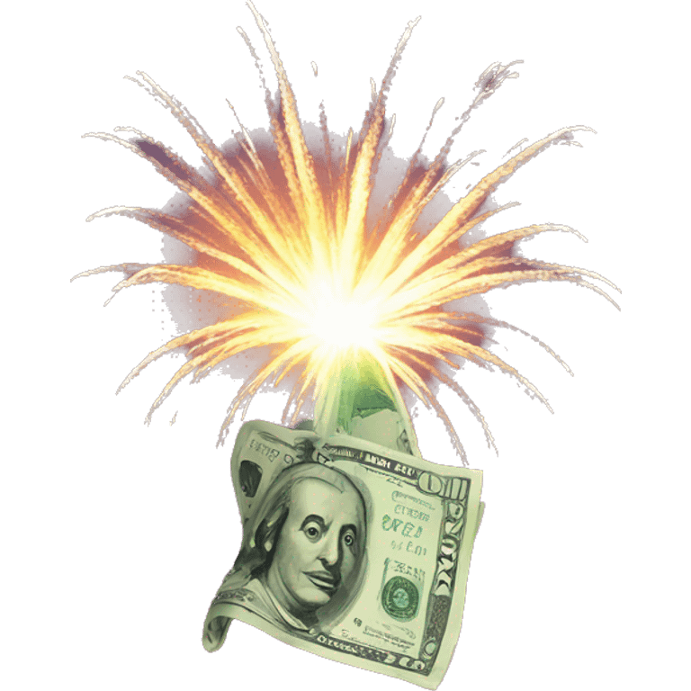 Money on fireworks  emoji