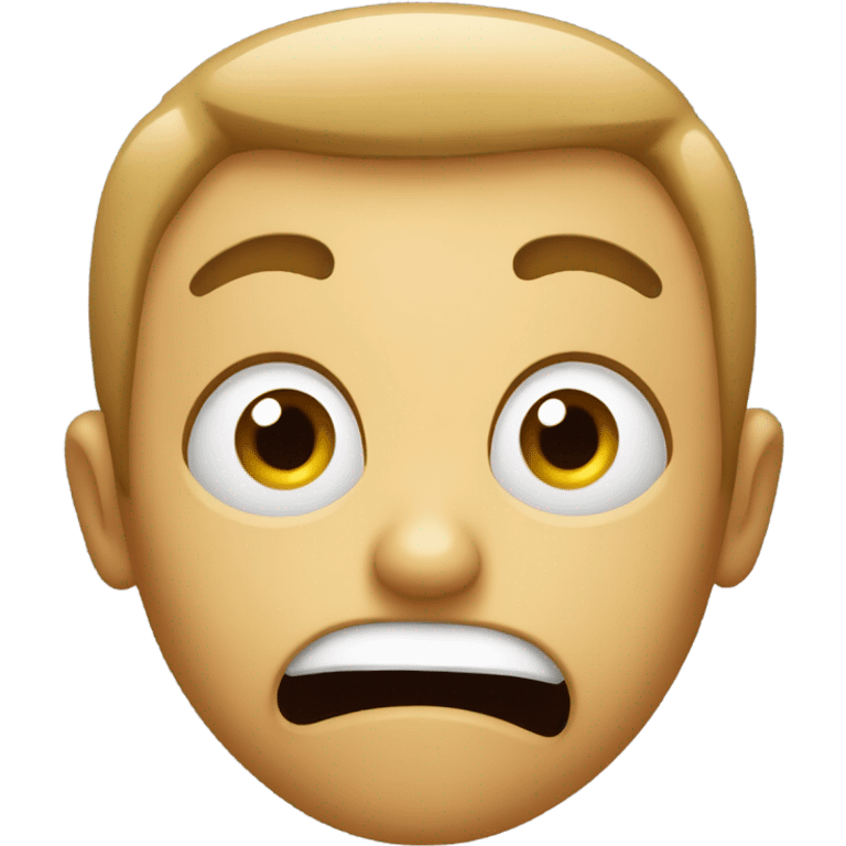 regular emoji, mouth open in shock furrowed brows emoji