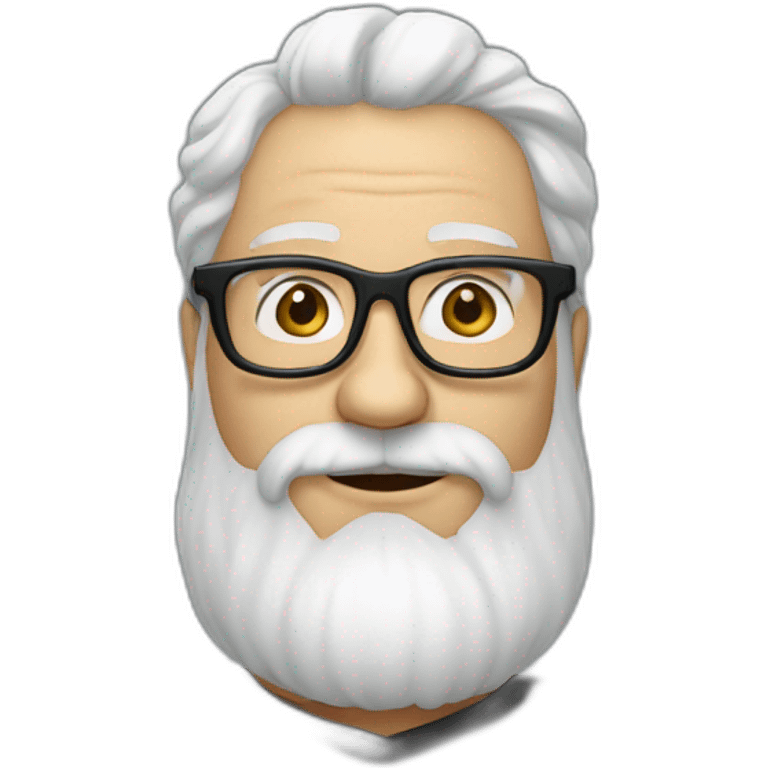 midle age man white white beard and black glasses emoji