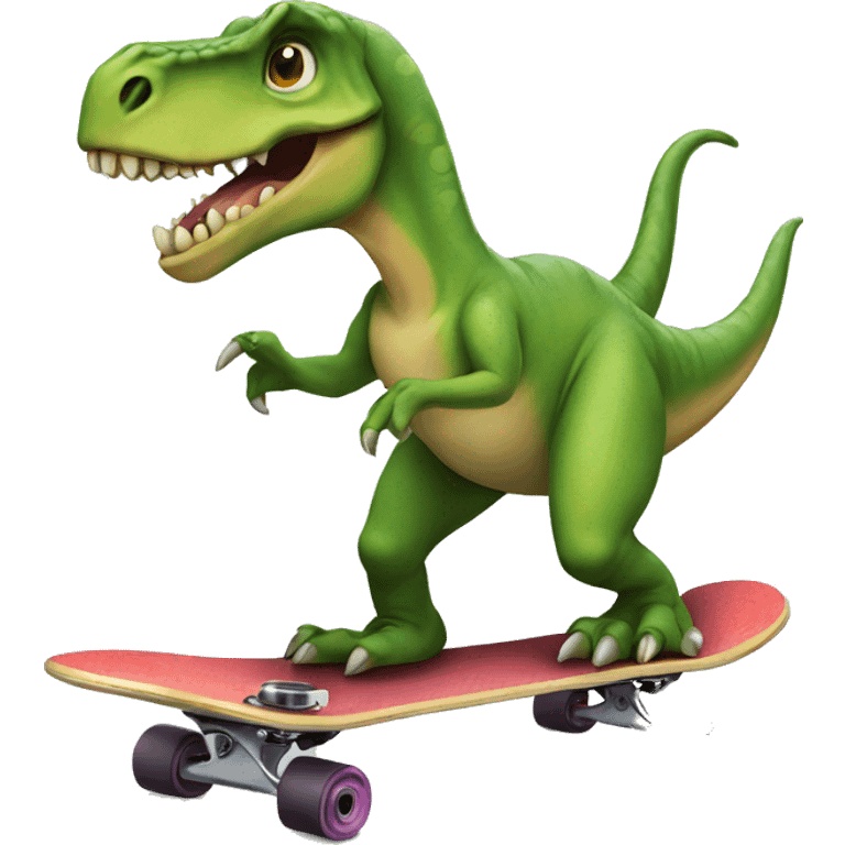 Dinosaur on skateboard  emoji